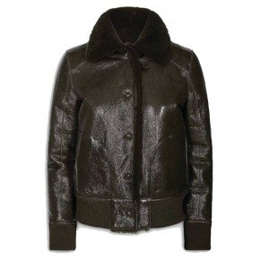 Perla Cropped Lined Shearling Jacket Women